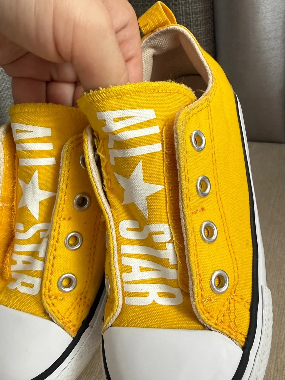 Converse Kids Yellow Canvas Slip-On Sneakers